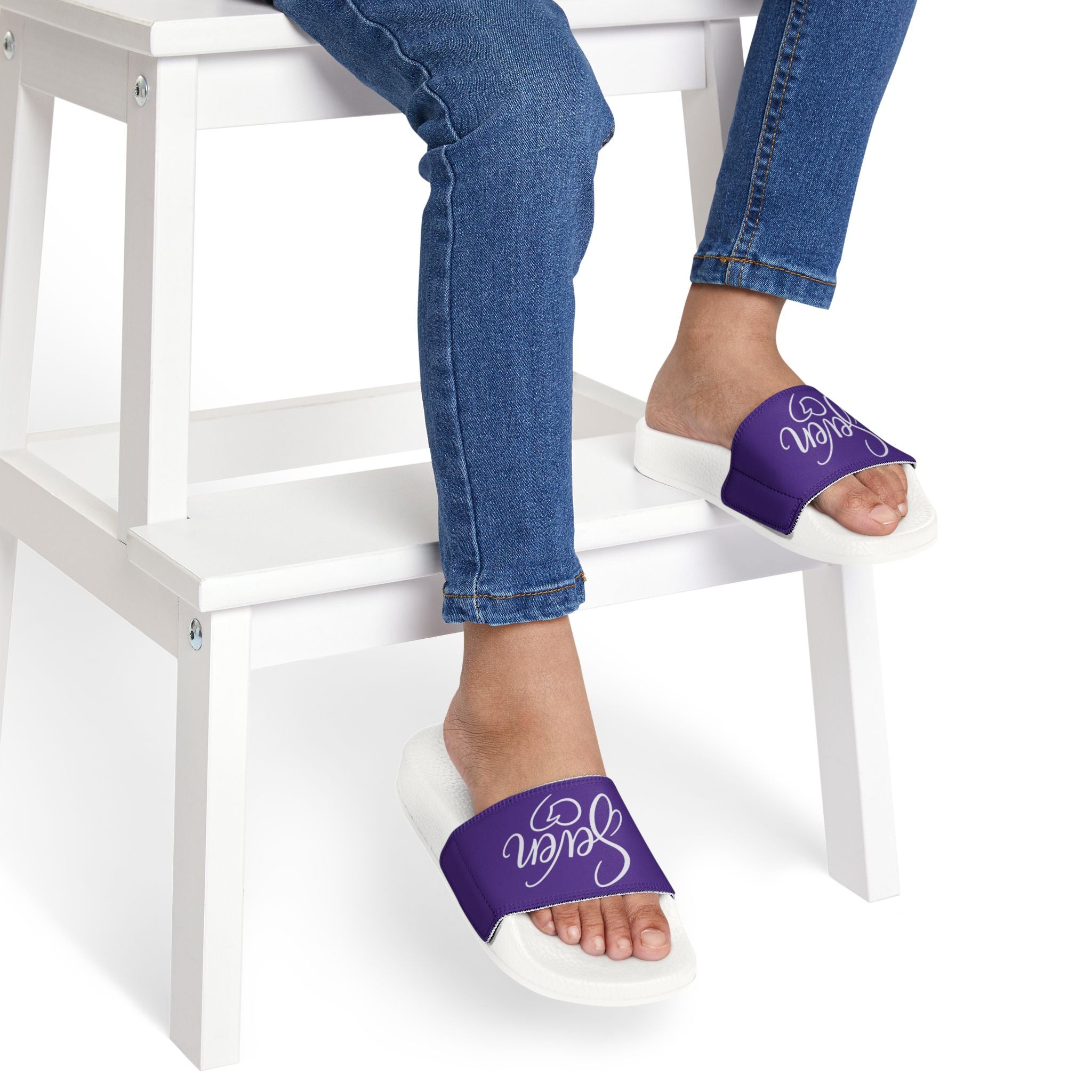 StaySeven Brand  — Youth Purple Removable Strap Casual Pool & Beach Slides