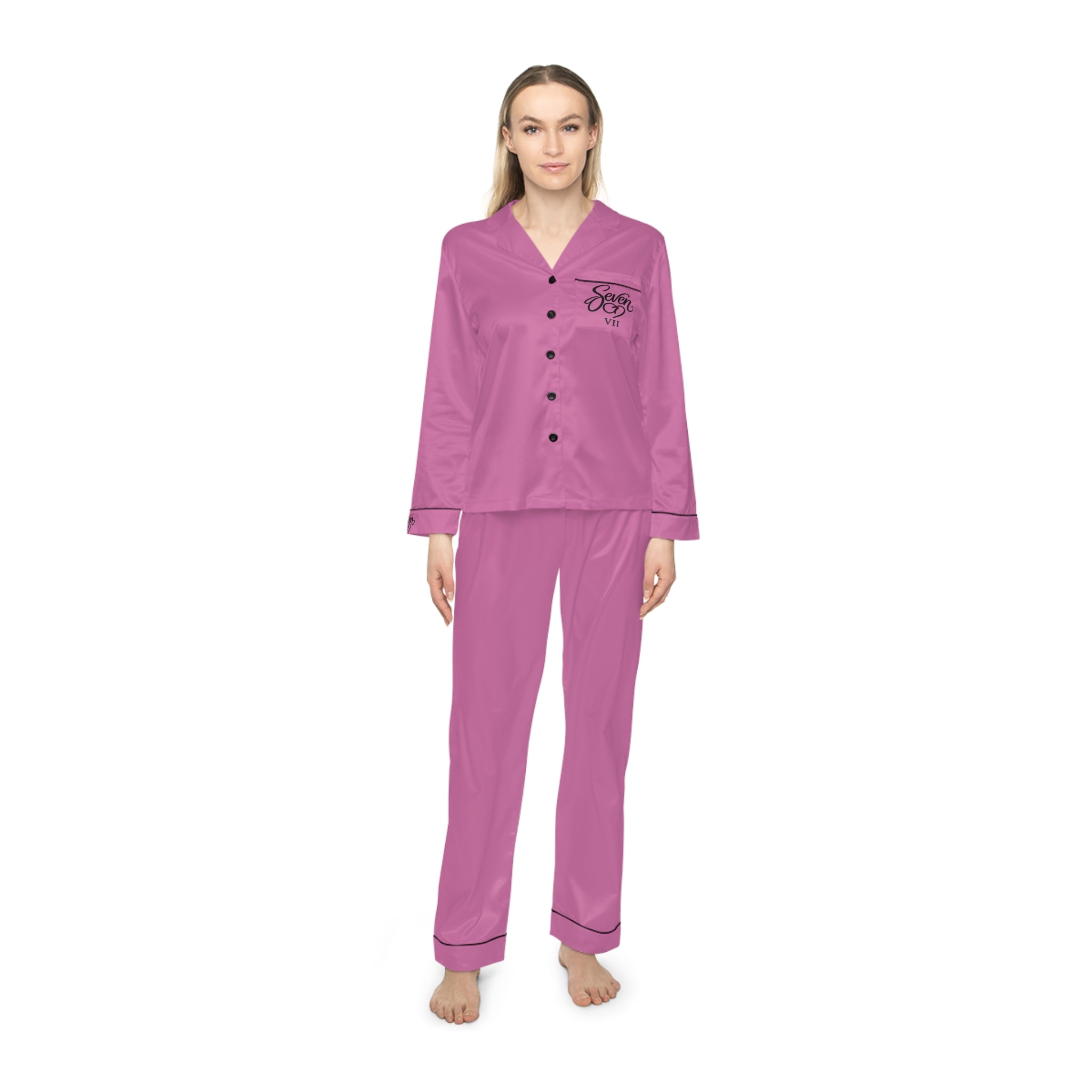 StaySeven Brand -Signature Satin Sleepwear Set – Womens Luxury Silk Feel Pajama Set