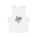 StaySeven Brand  Racer Tank Top — Women’s Micro Rib Crop White