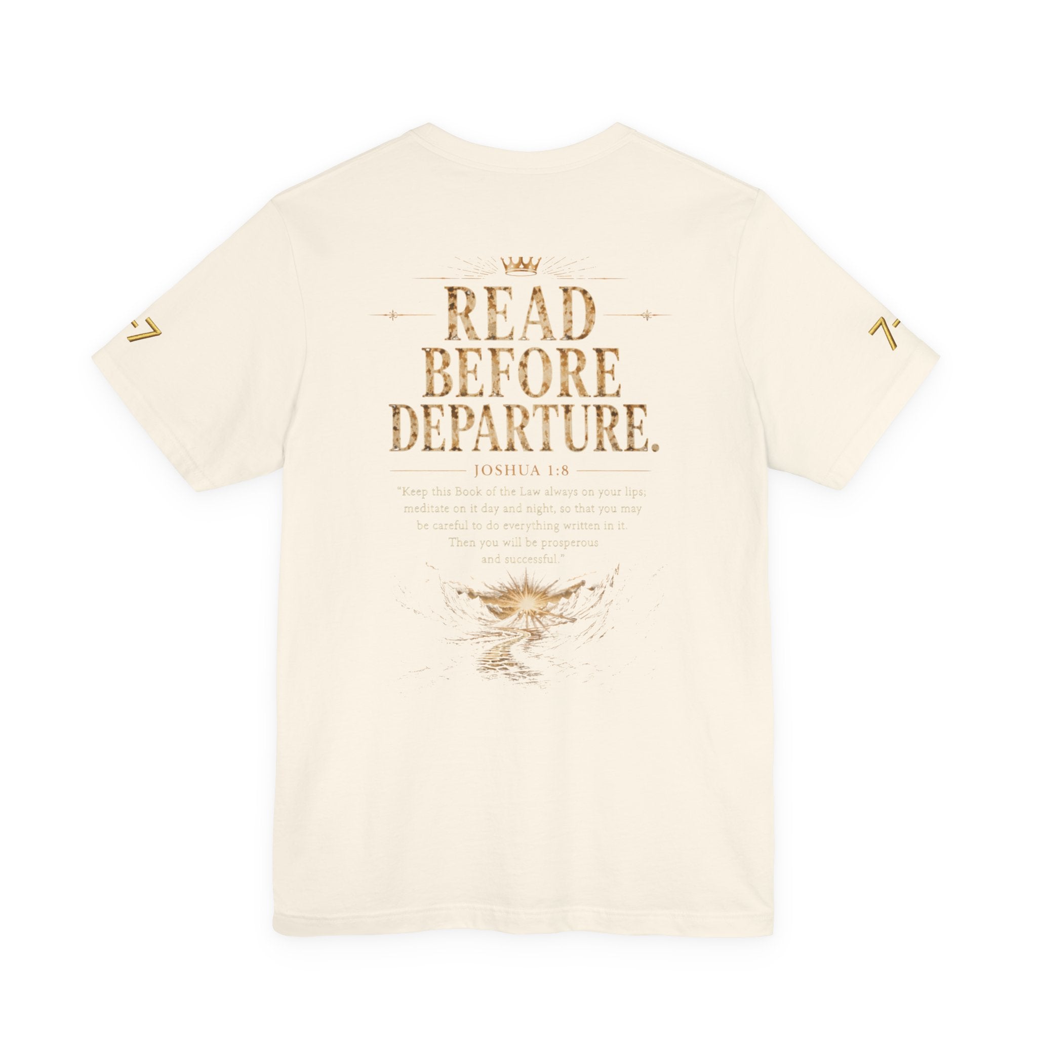 StaySeven brand. READ BEFORE DEPARTURE™ Unisex Jersey Short Sleeve Tee