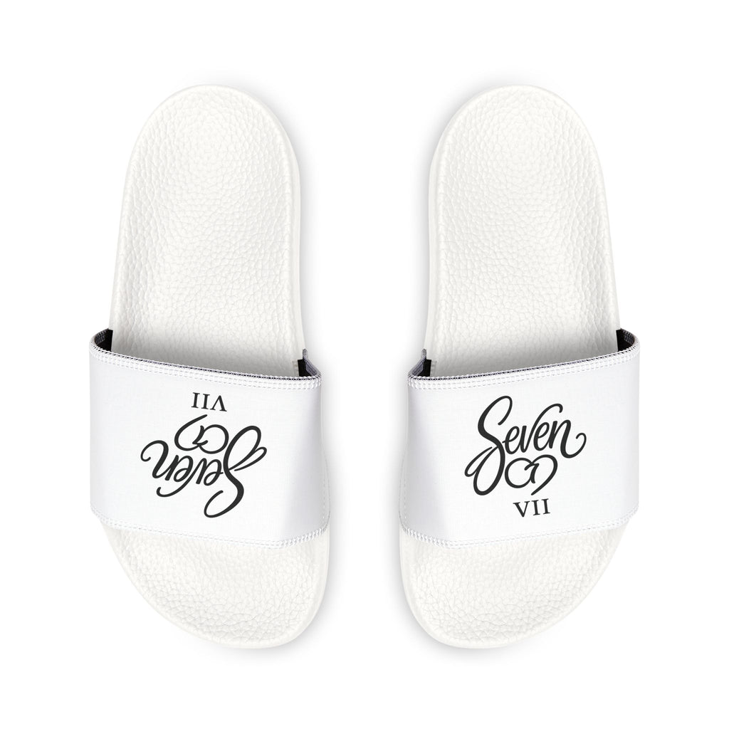 StaySeven Kids Signature Mismatch Slides – White Mix Edition