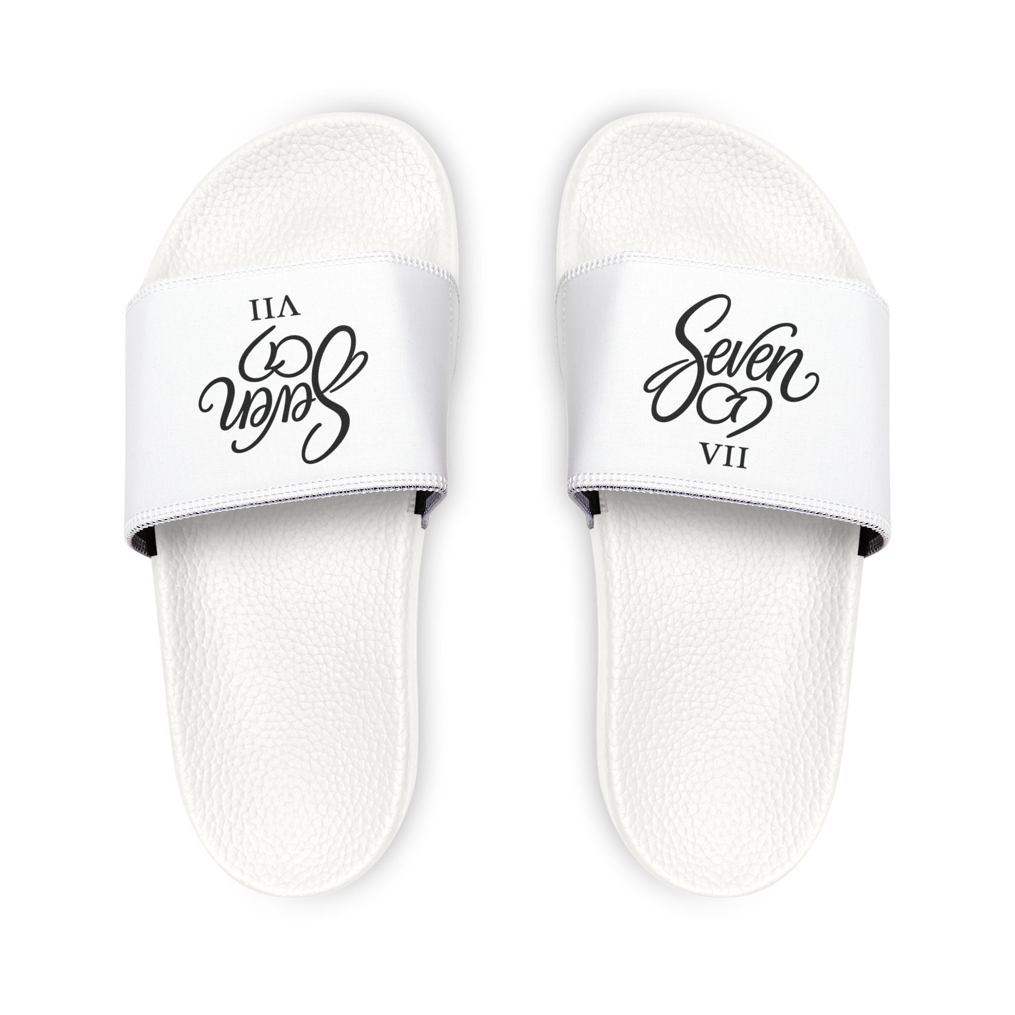 StaySeven Kids Signature Mismatch Slides – White Mix Edition