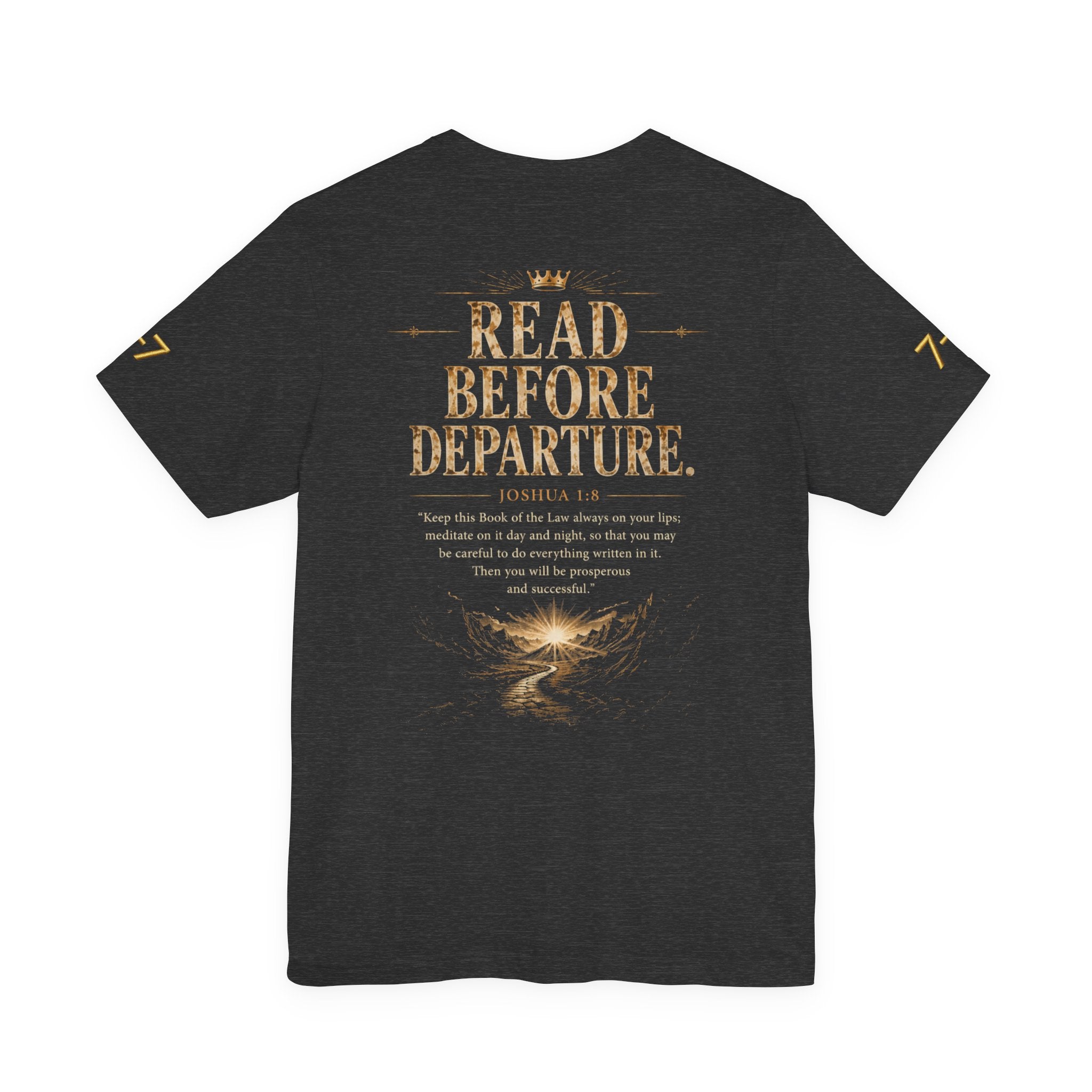 StaySeven brand. READ BEFORE DEPARTURE™ Unisex Jersey Short Sleeve Tee