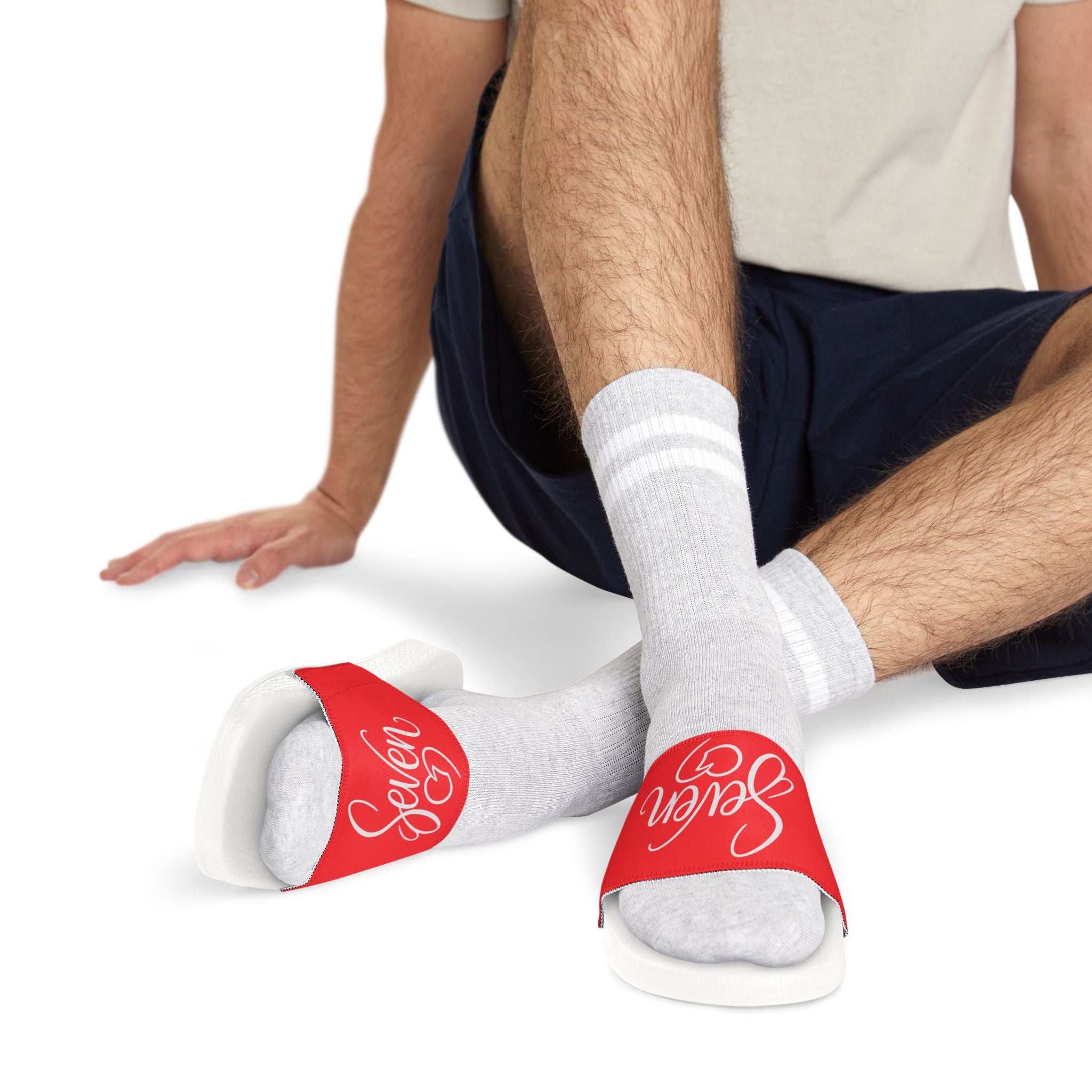 StaySeven Brand Men’s Casual Slides — Royal Red Edition