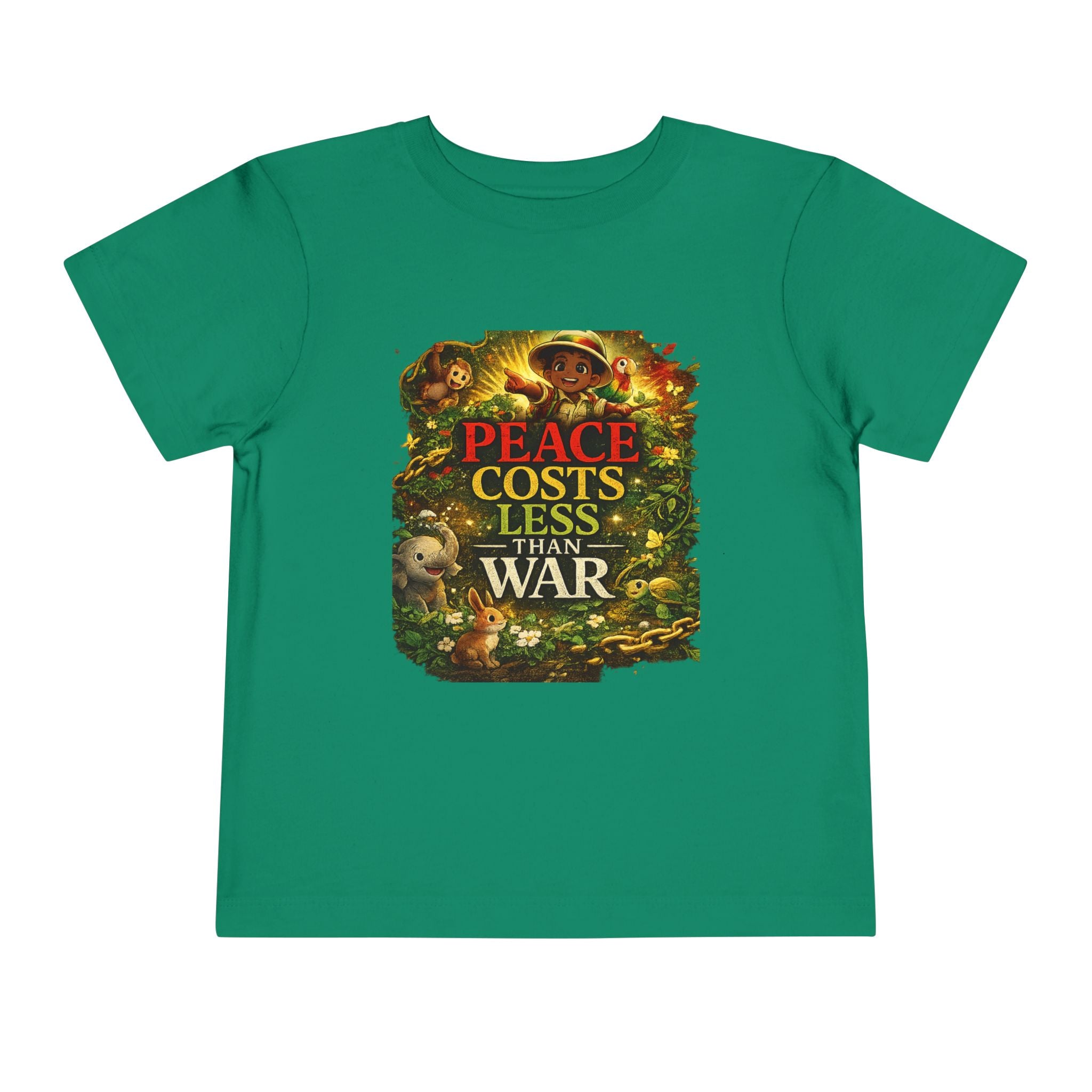 StaySeven Brand  Peace Costs Less Than War Toddler Tee - Anti-War Peace Message Kids Shirt
